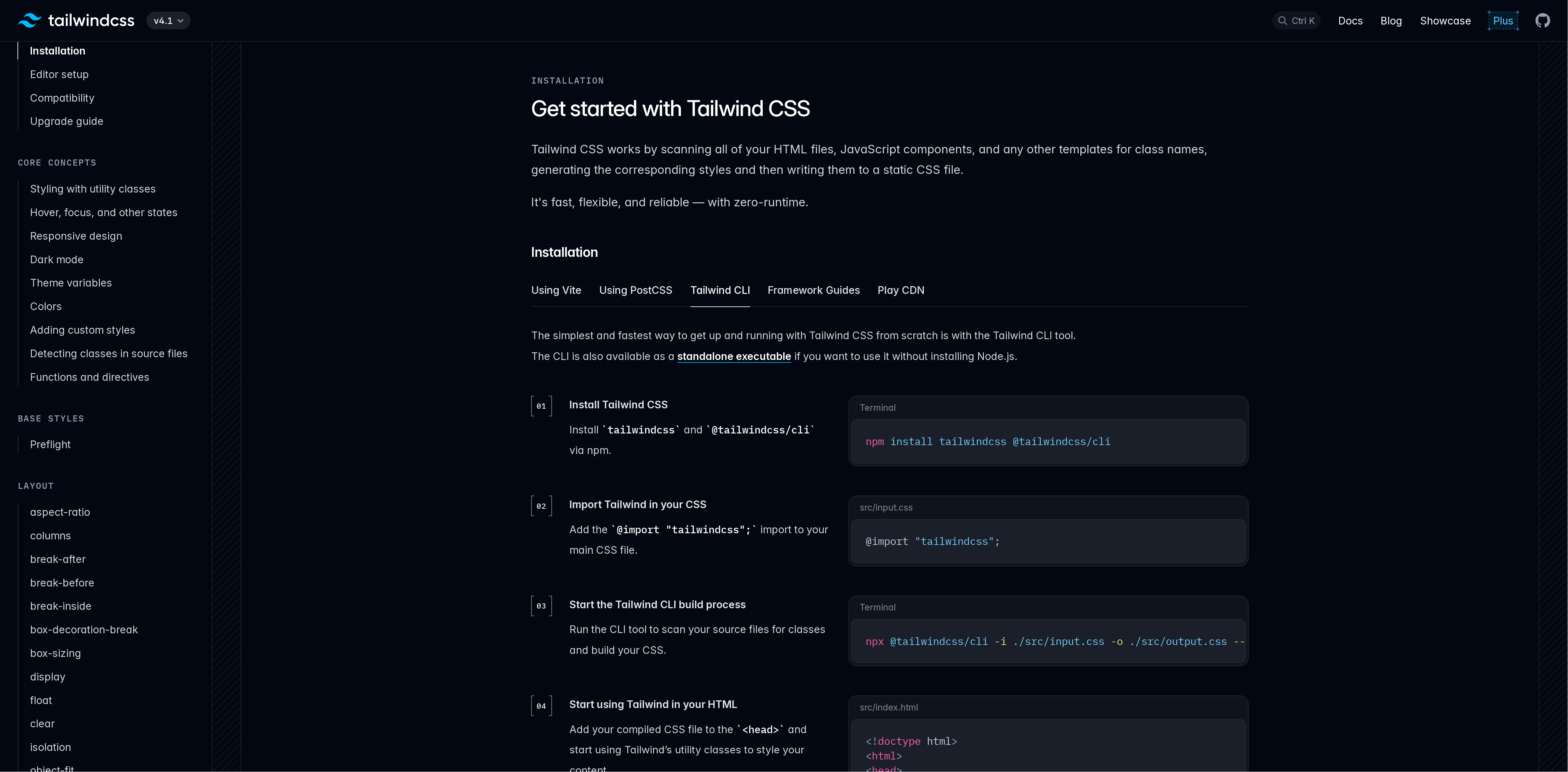 Tailwind CLI easy setup