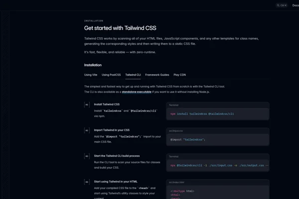 Tailwind CLI easy setup Tailwind CLI easy setup